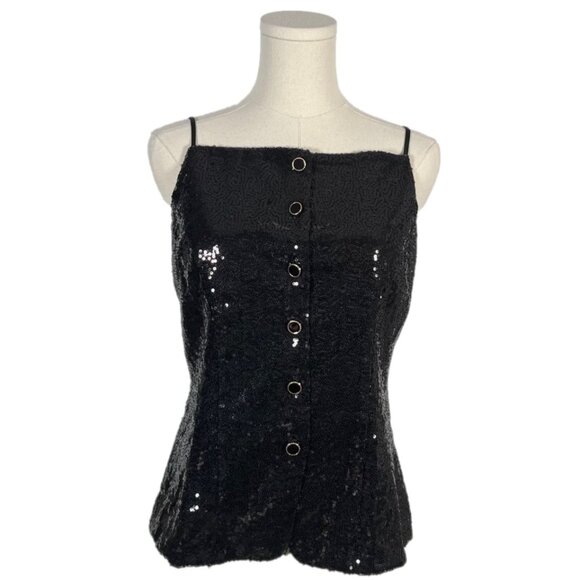 Anthropologie Sunday in Brooklyn Square-Neck Sequin Tank Size Small - Picture 1 of 9